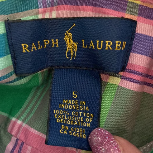 🌞Polo Ralph Lauren boys plaid multi color short sleeve 💯cotton shirt size 5 - Picture 3 of 9